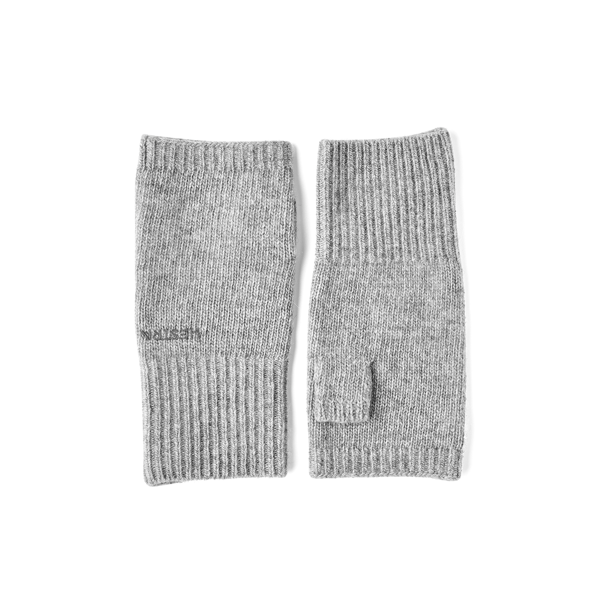 Light gray knitted cashmere wrist warmer