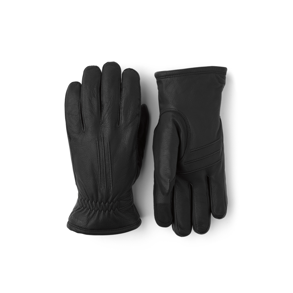 Black machine-sewn goat leather glove