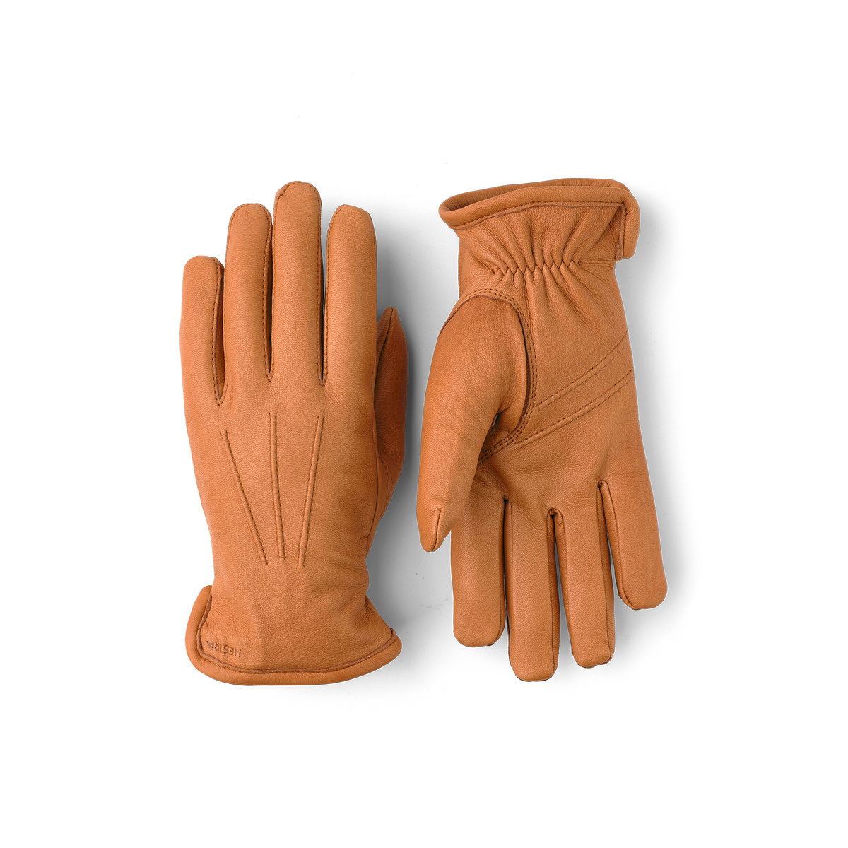 Light brown machine-sewn deerskin glove