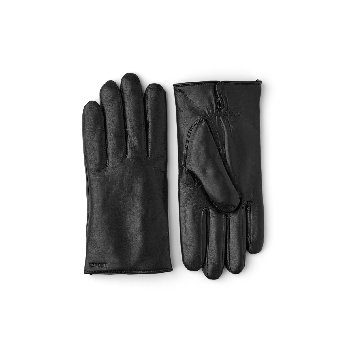 Black machine-sewn hairsheep leather glove