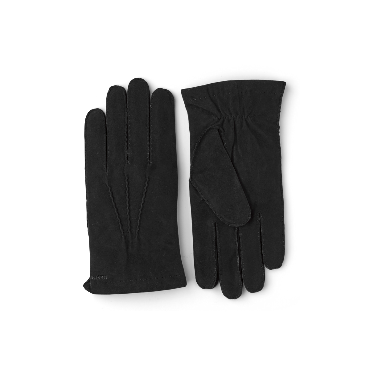 Black hand-sewn suede glove