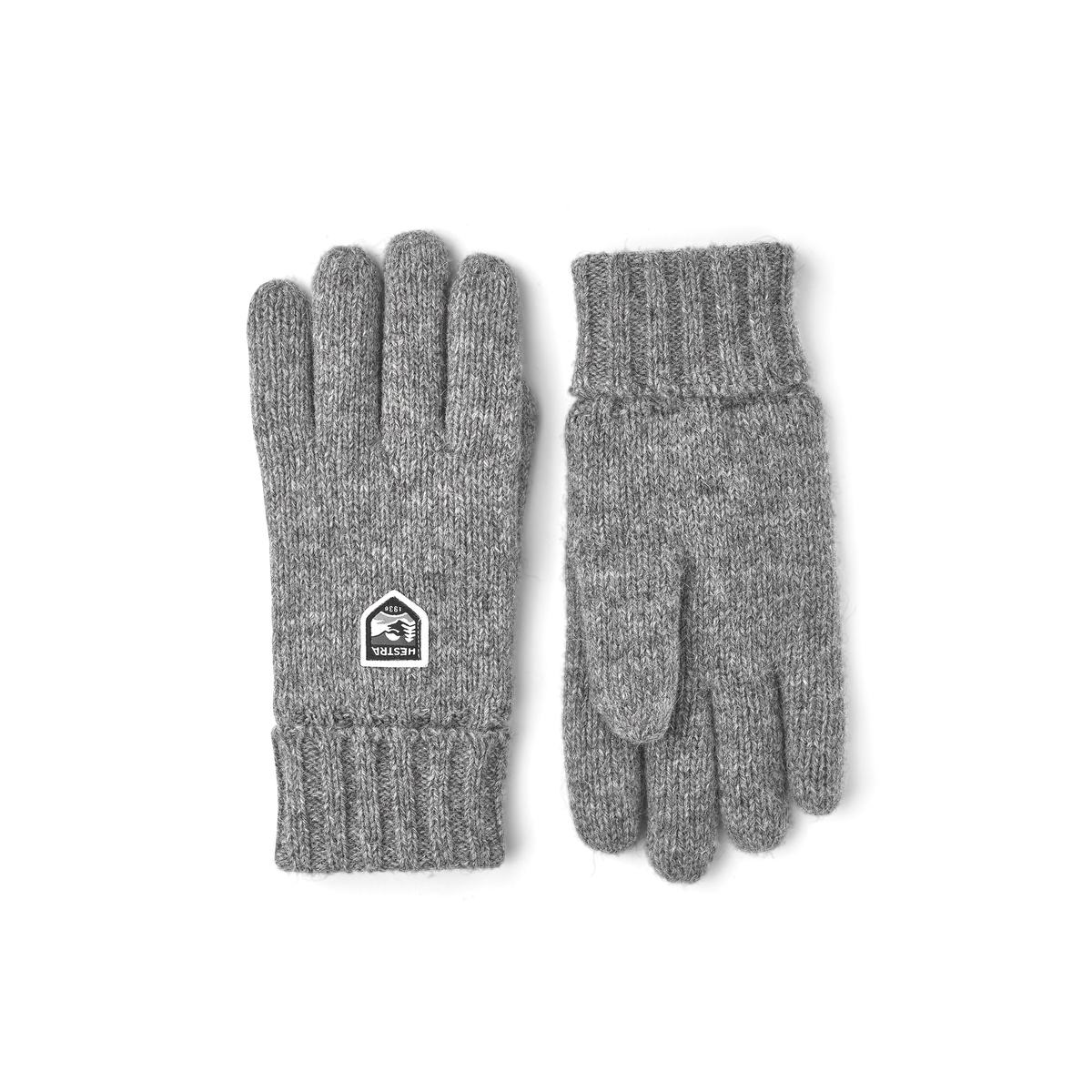Gray knitted glove in Shetland wool