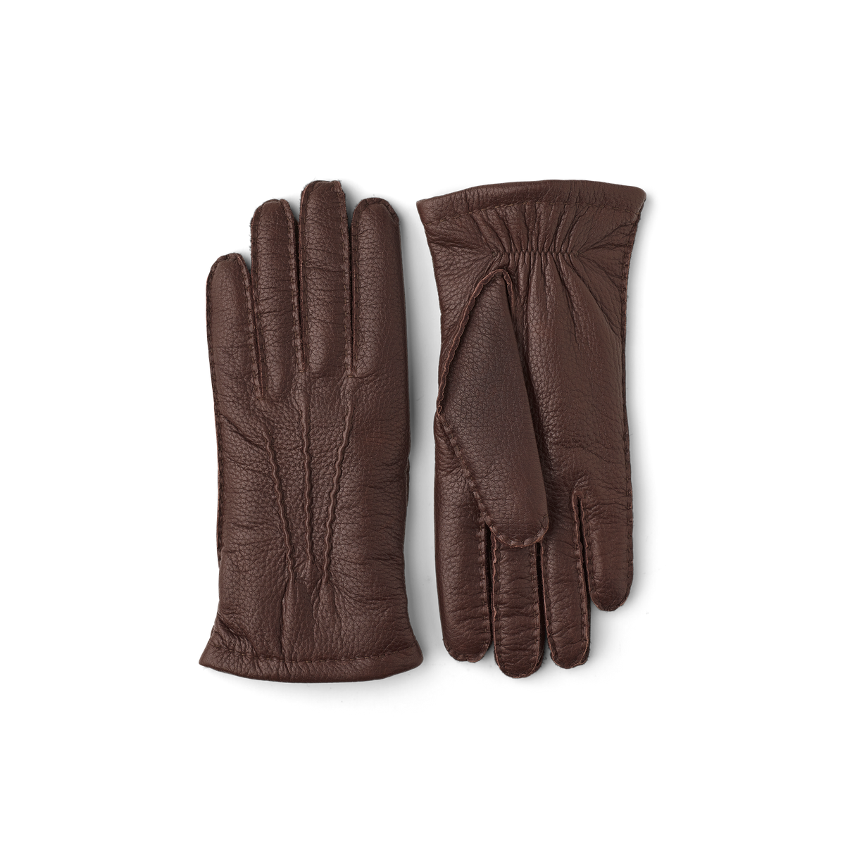 Dark brown hand-sewn elk leather glove