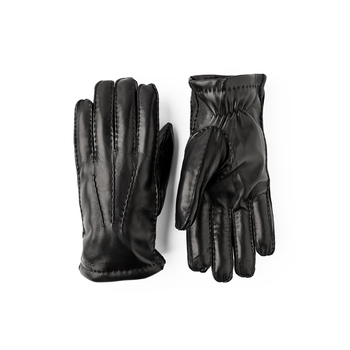Black hand-sewn hairsheep leather glove