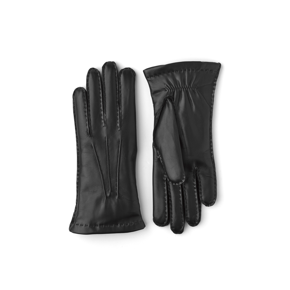 Black hand-sewn hairsheep leather glove