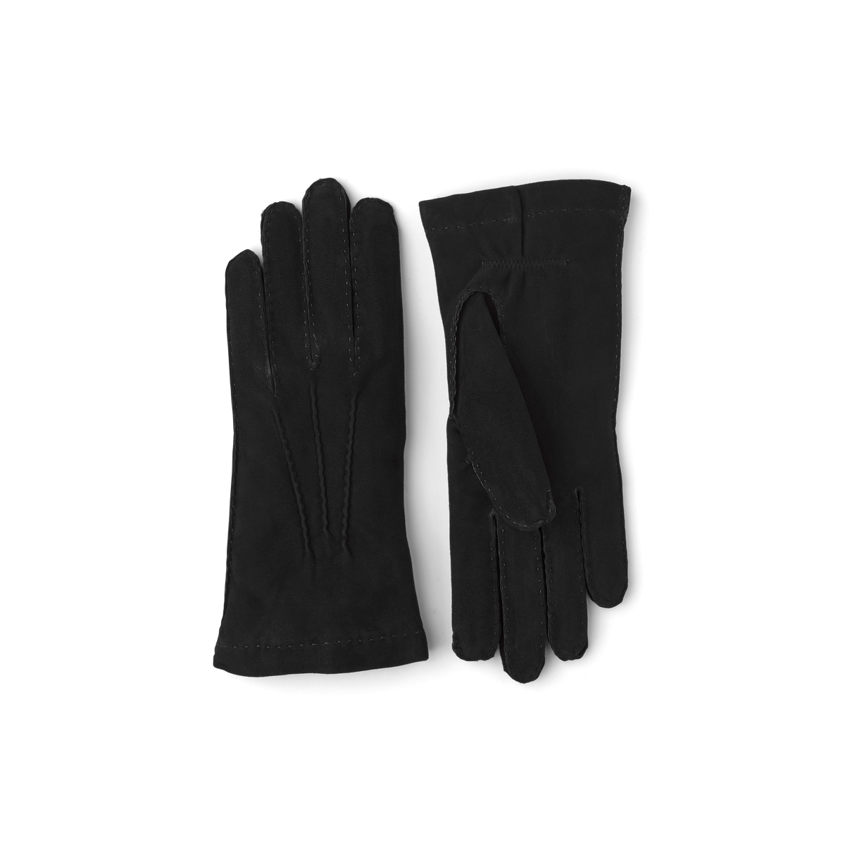 Black hand-sewn suede glove