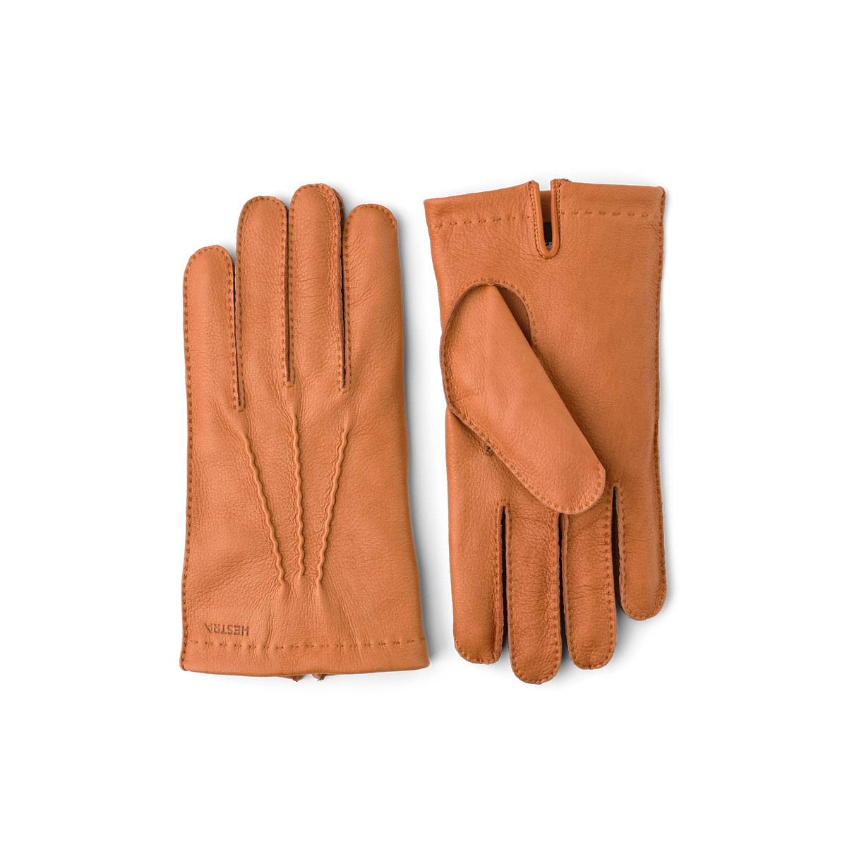 Light brown hand-sewn deerskin glove