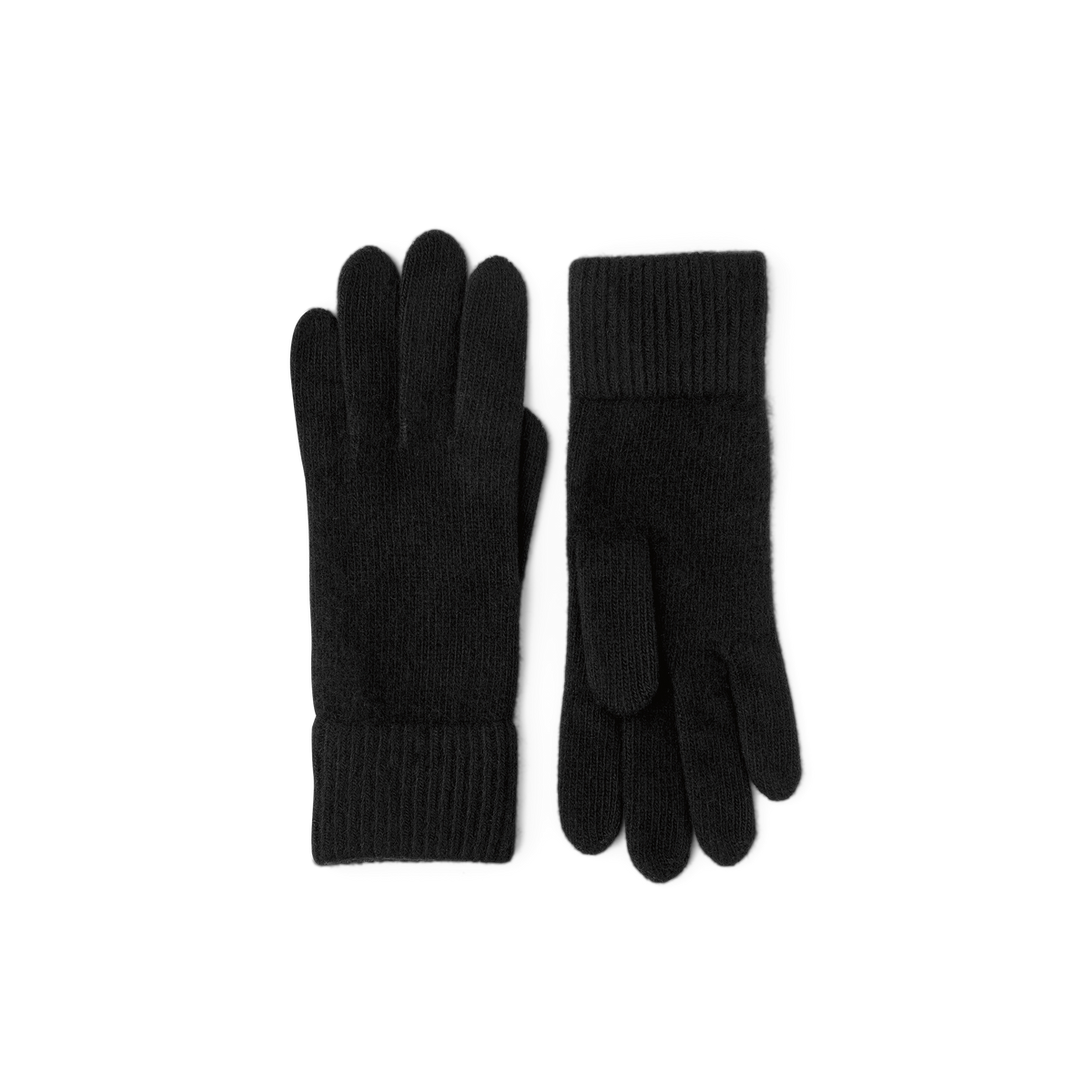 Black knitted cashmere glove