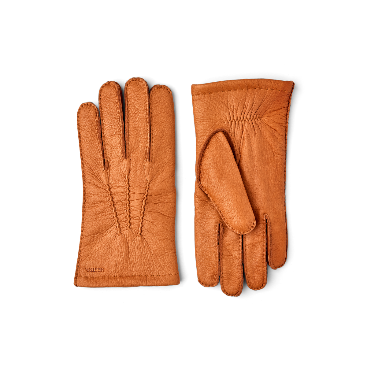 Light brown hand-sewn deerskin glove