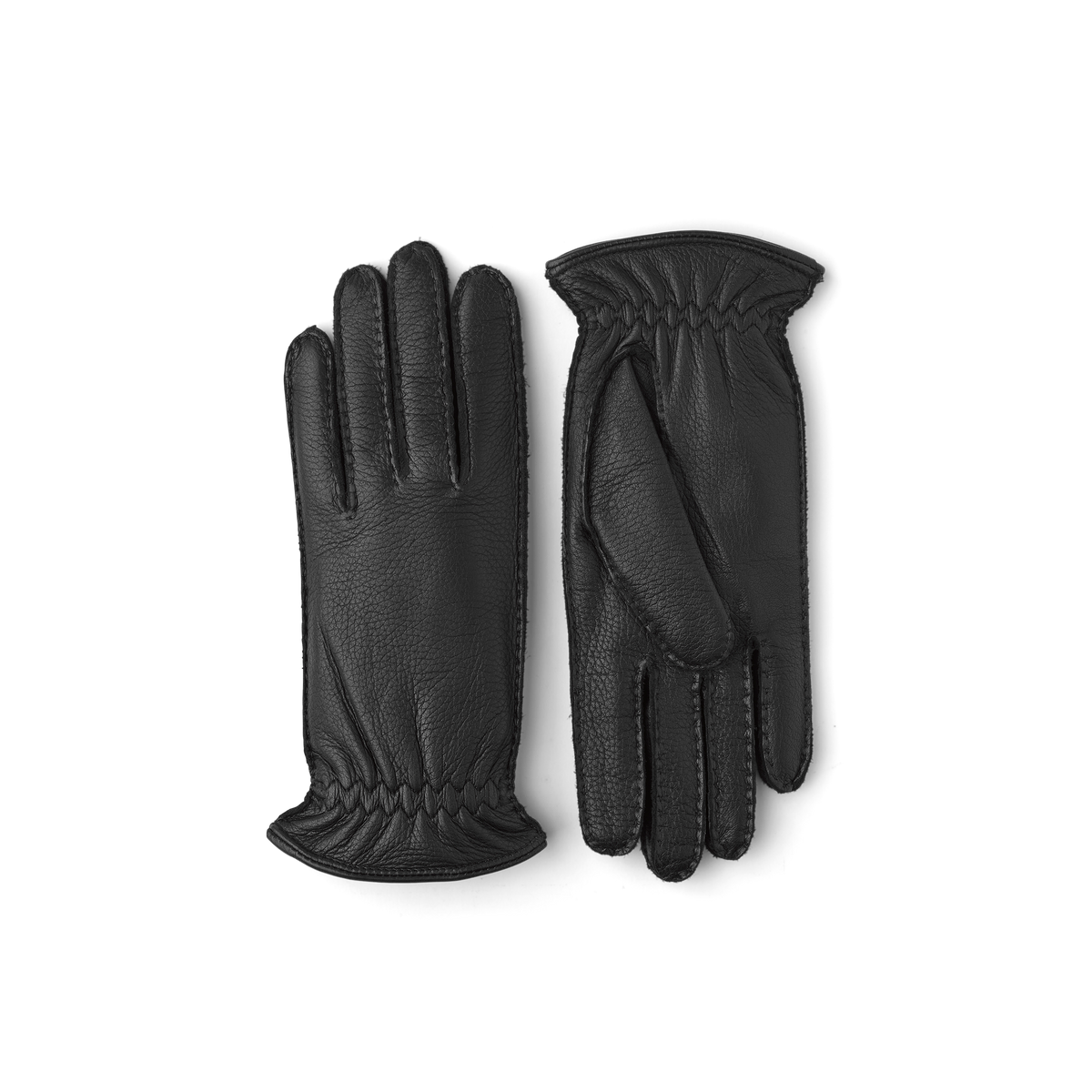 Black hand-sewn elk leather glove