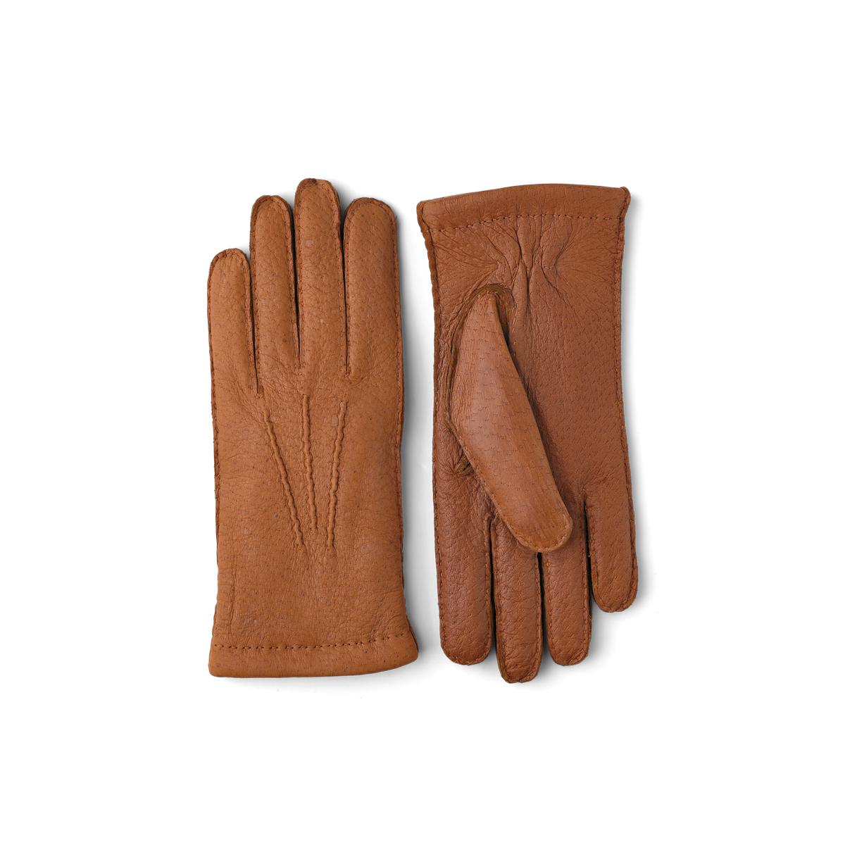 Light brown hand-sewn peccary leather glove