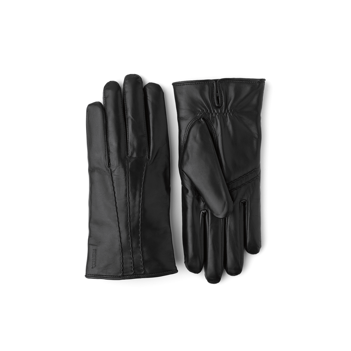 Black machine-sewn hairsheep leather glove