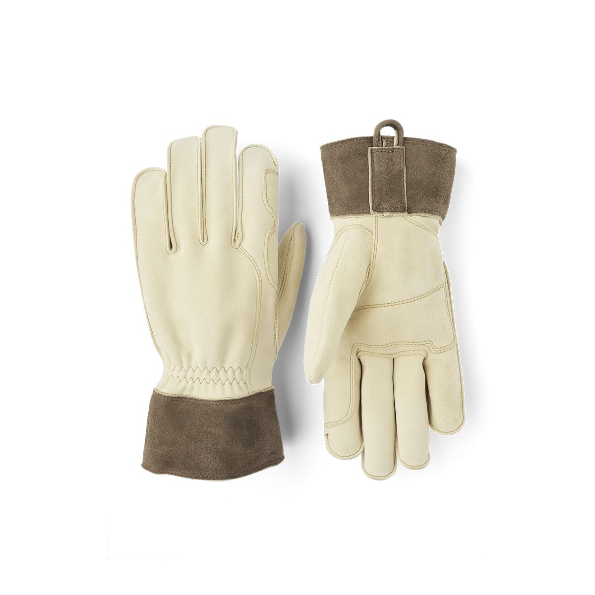 Light yellow outdoor glove in chamois goat suede