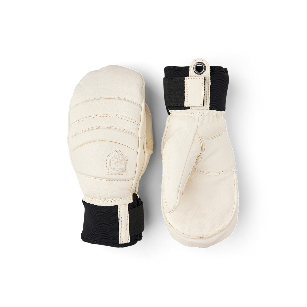 White cow hide mitten