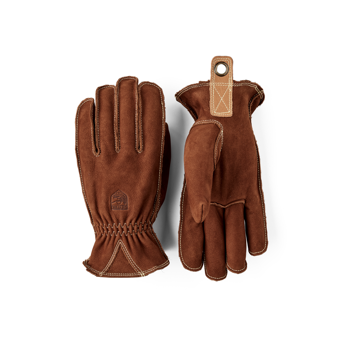 Brown cow nubuck outdoor glove
