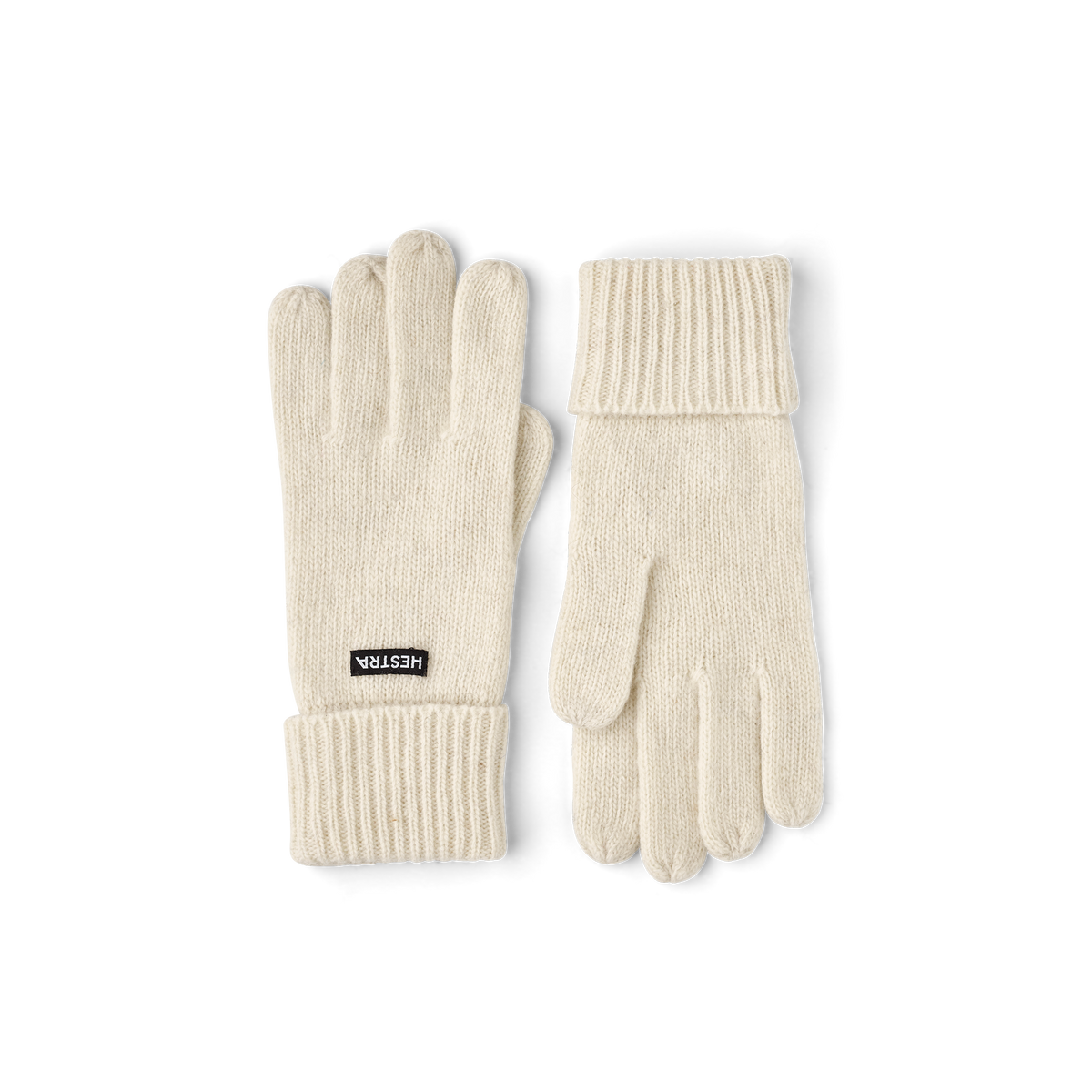 White knitted glove in wool and cashmere mix