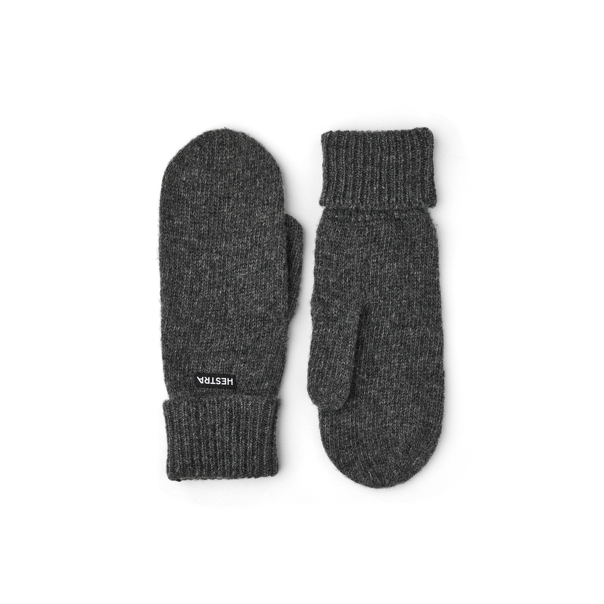 Gray knitted mitten in wool and cashmere mix