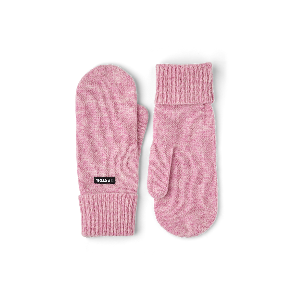 Pink knitted mitten in wool and cashmere mix