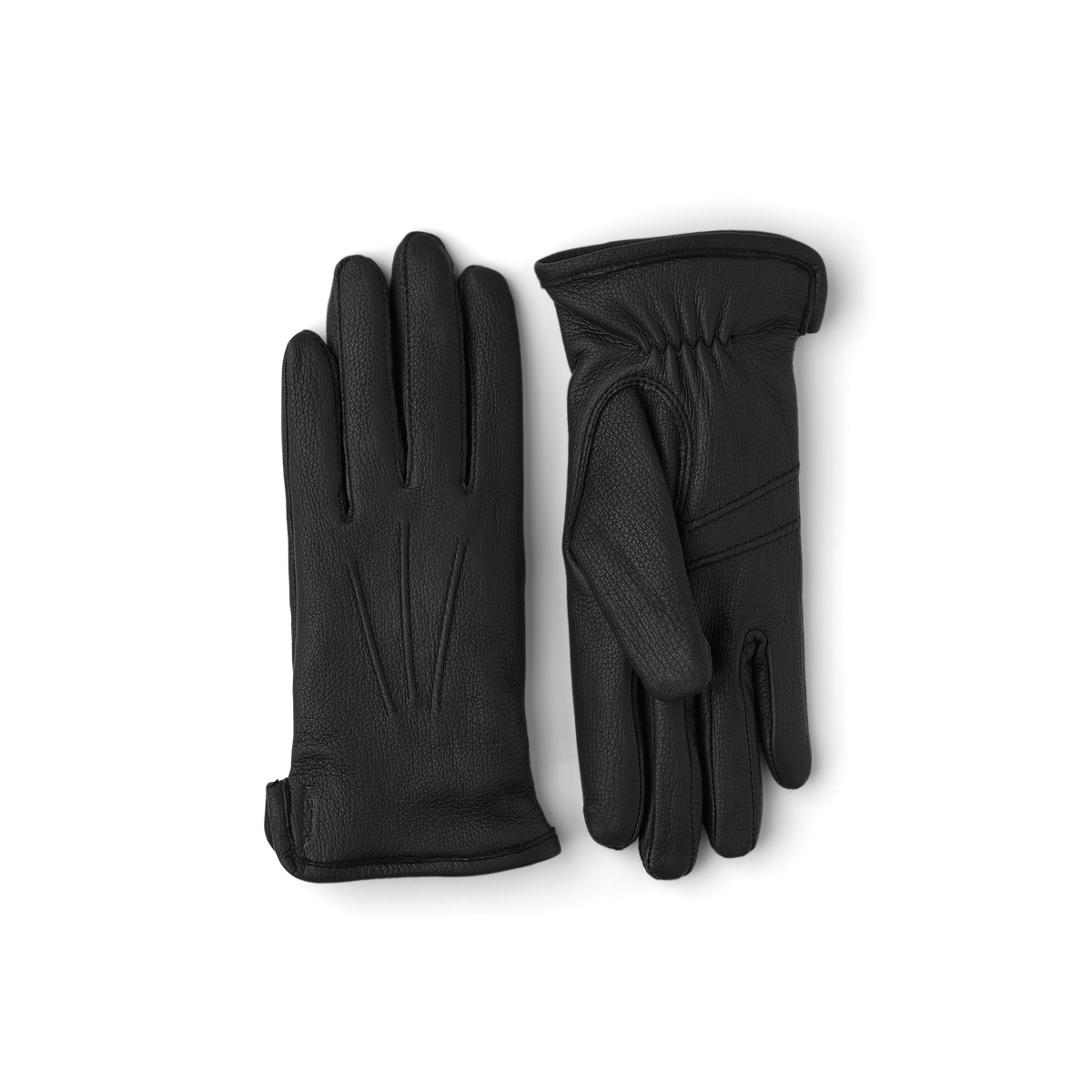 Black machine-sewn deerskin glove