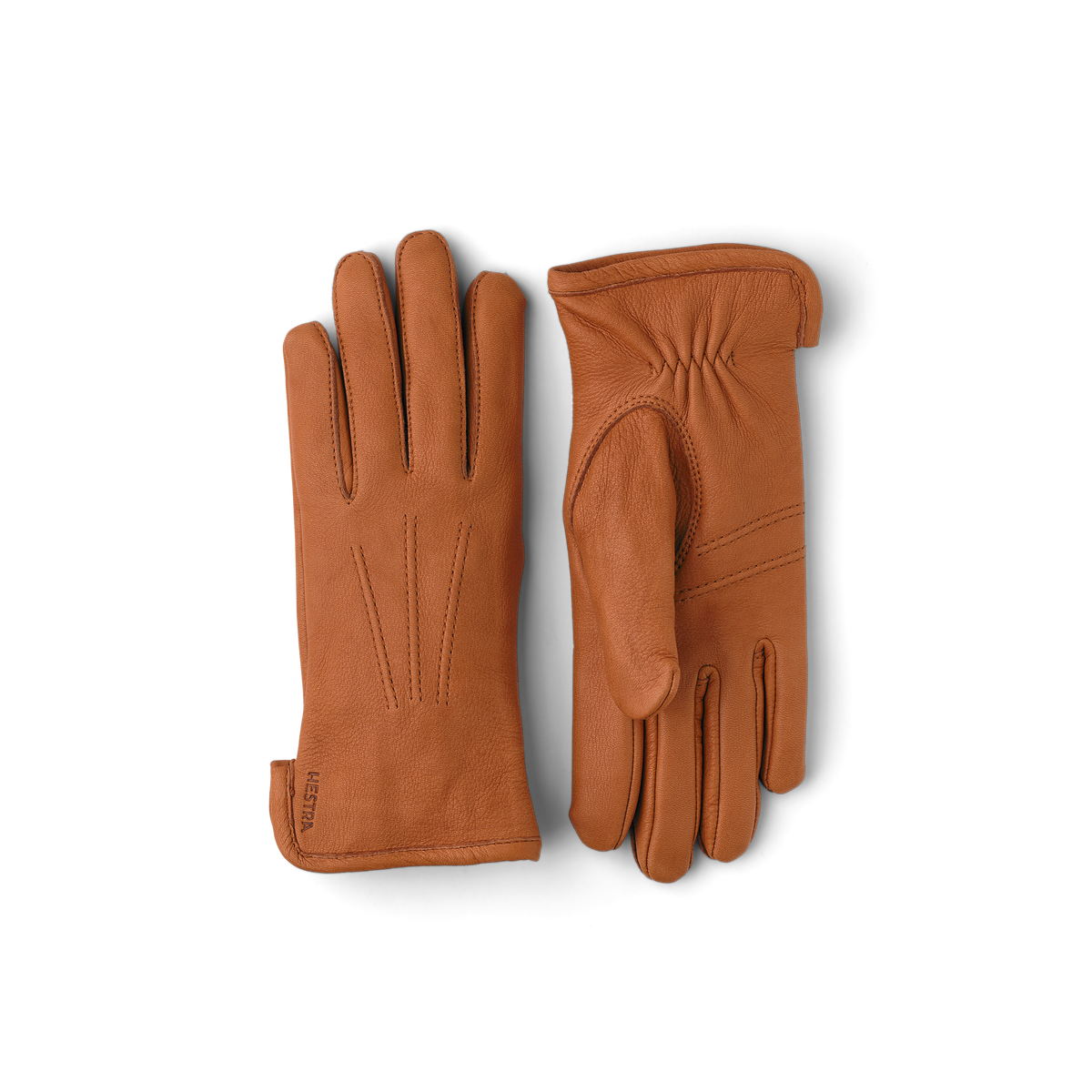 Light brown machine-sewn deerskin glove