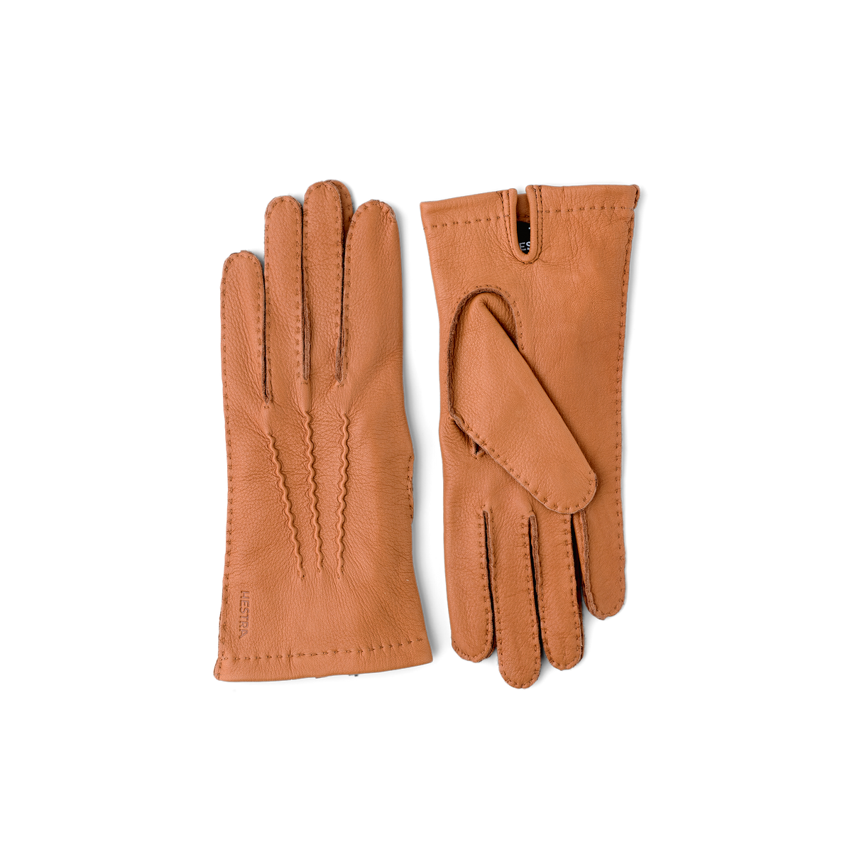 Light brown hand-sewn deerskin glove