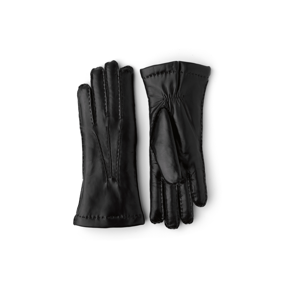 Black hand-sewn hairsheep leather glove