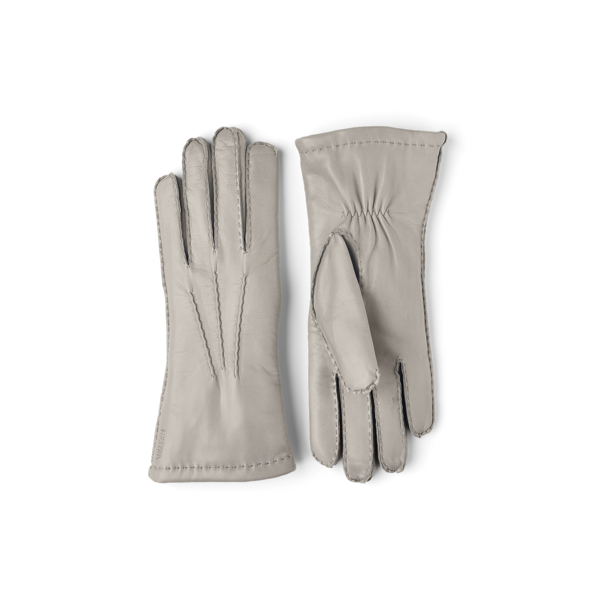 Light gray hand-sewn hairsheep leather glove