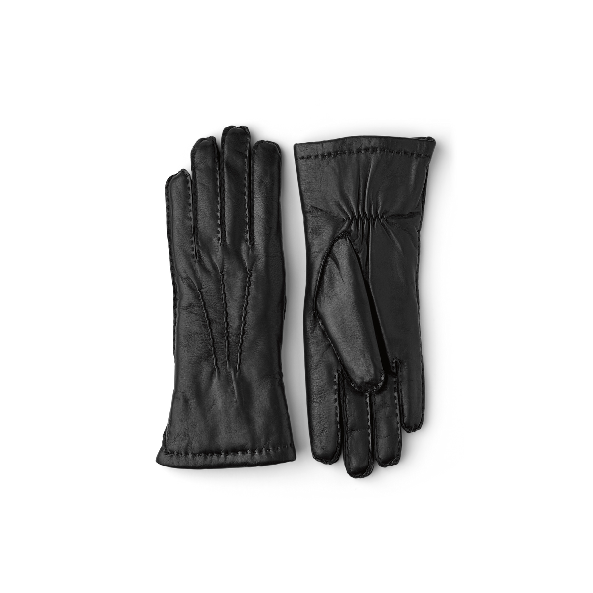 Black hand-sewn hairsheep leather glove
