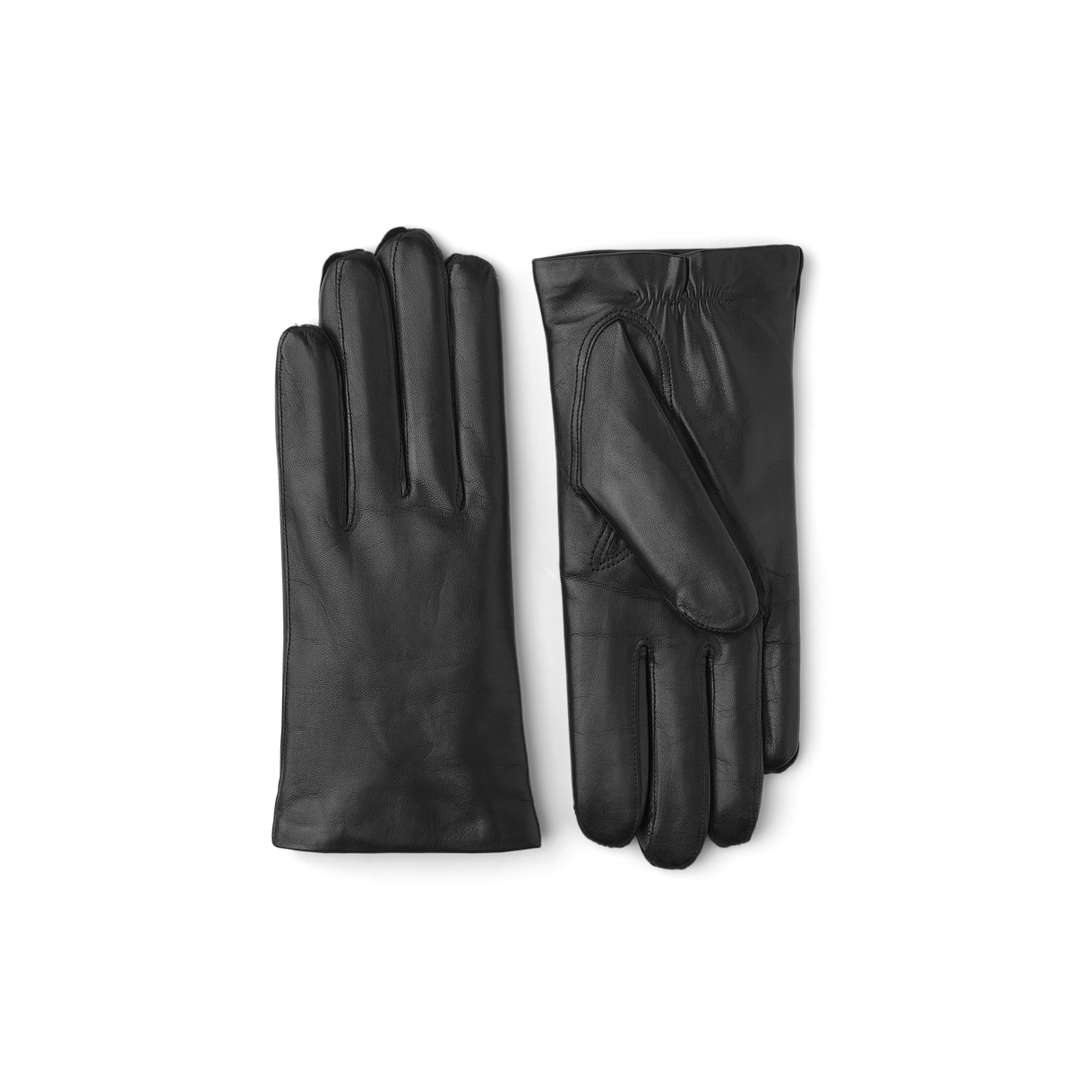 Black machine-sewn hairsheep leather glove