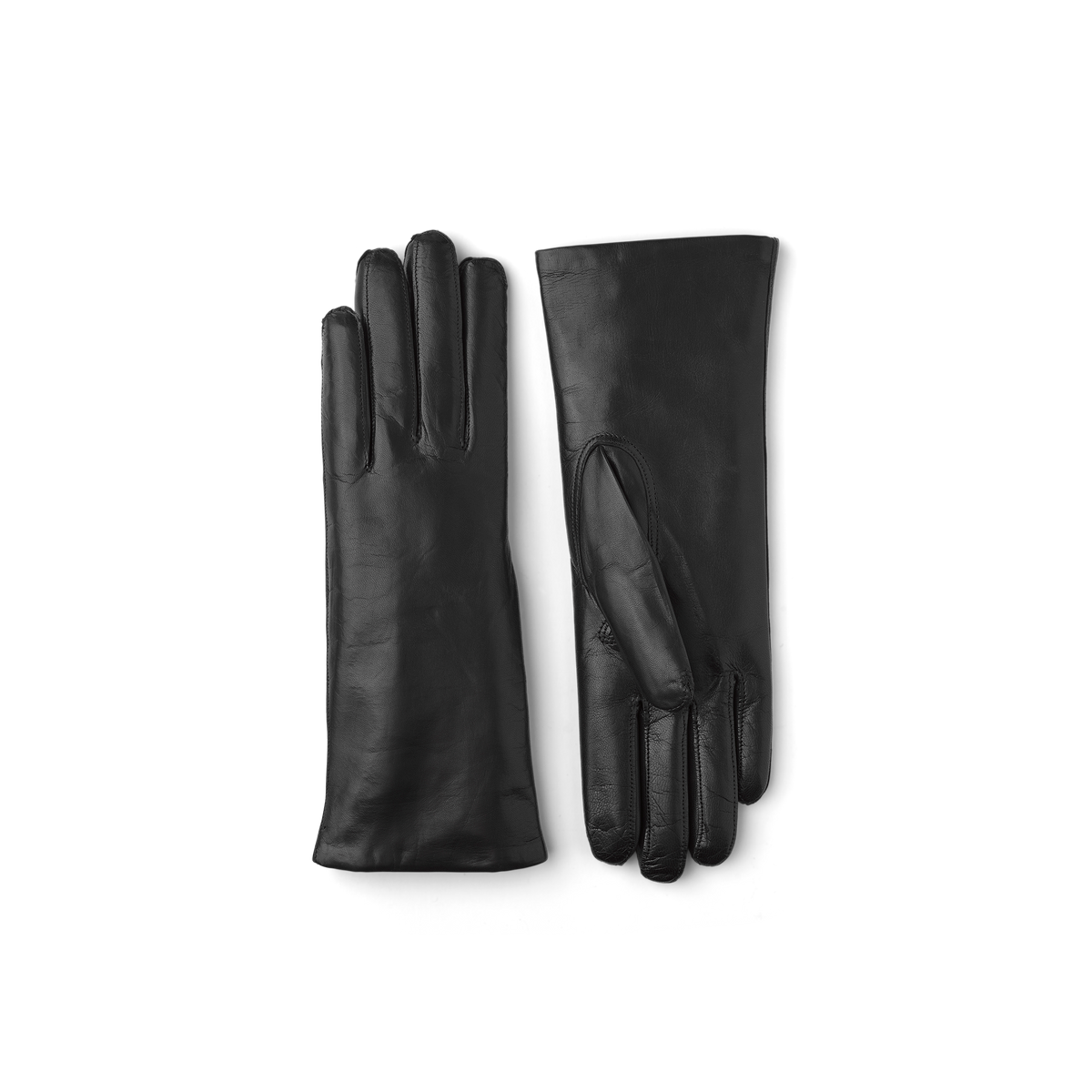 Black machine-sewn hairsheep leather glove
