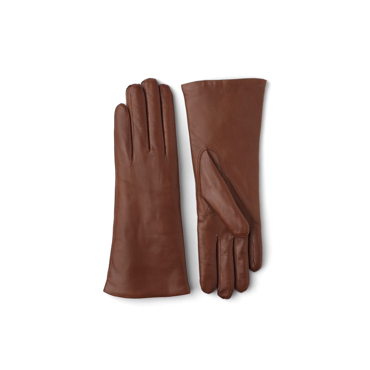 Medium brown machine-sewn hairsheep leather glove
