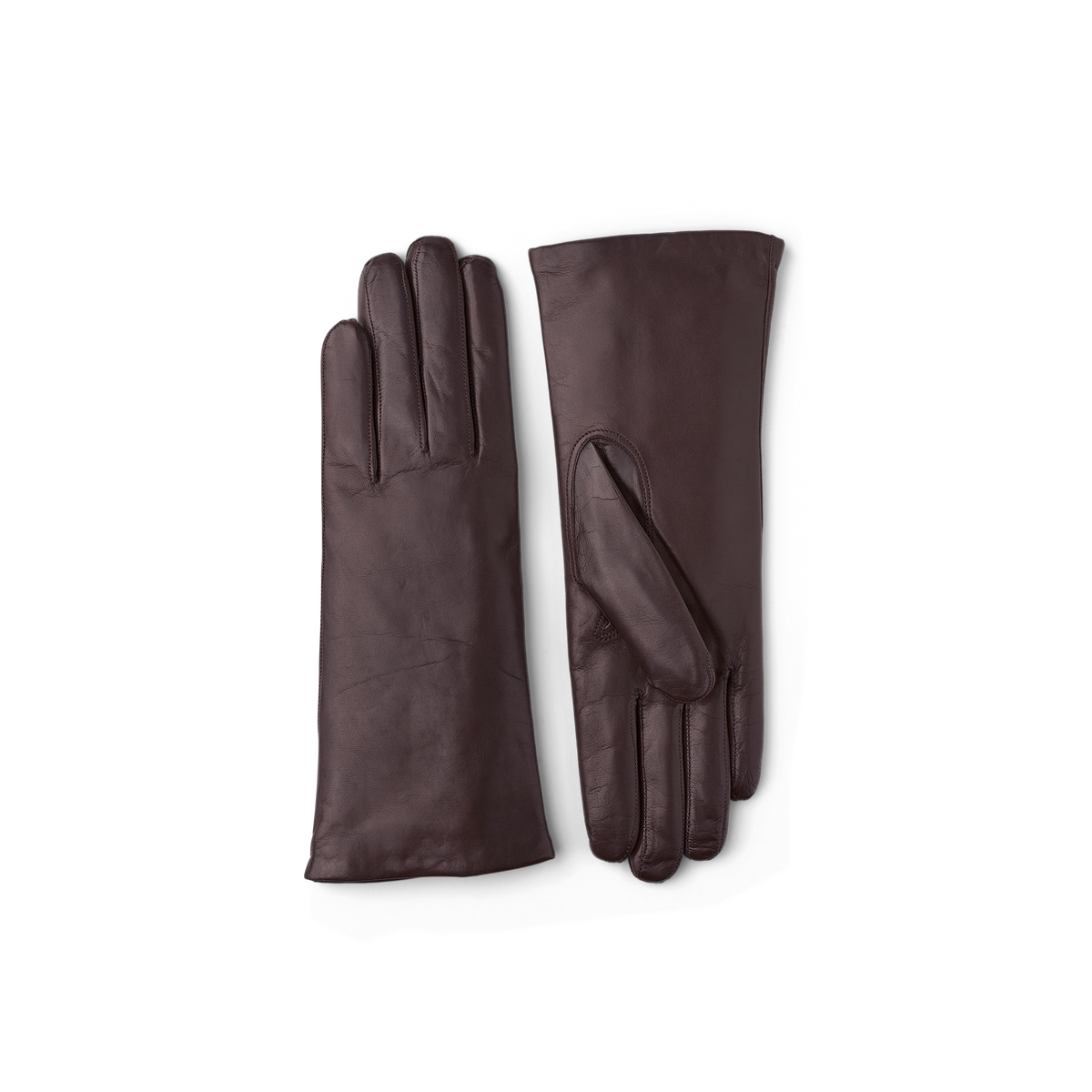 Dark brown machine-sewn hairsheep leather glove