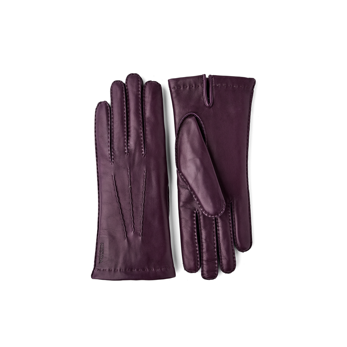 Dark purple hand-sewn hairsheep leather glove