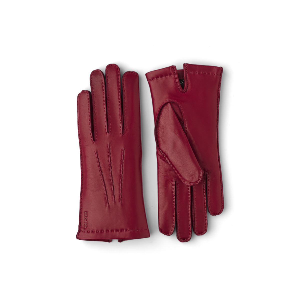 Dark purple hand-sewn hairsheep leather glove