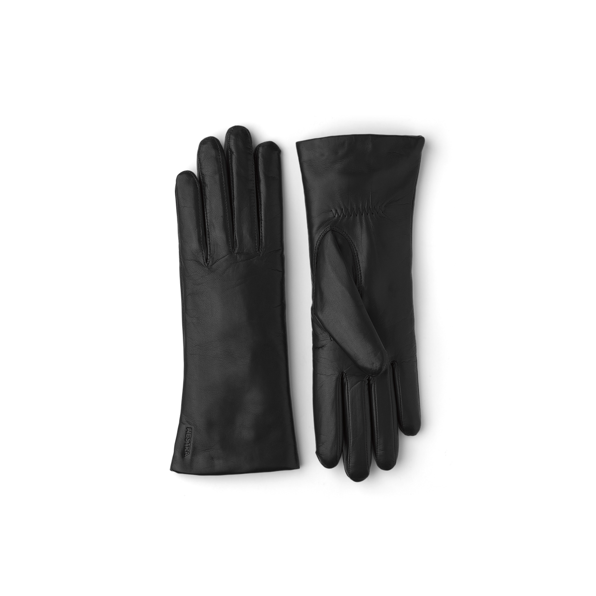 Black machine-sewn hairsheep leather glove