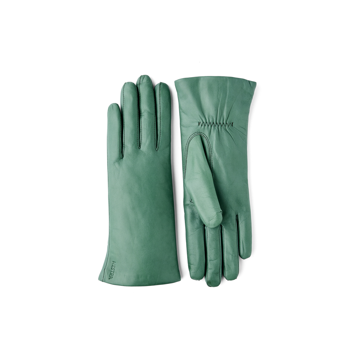 Dark purple machine-sewn hairsheep leather glove