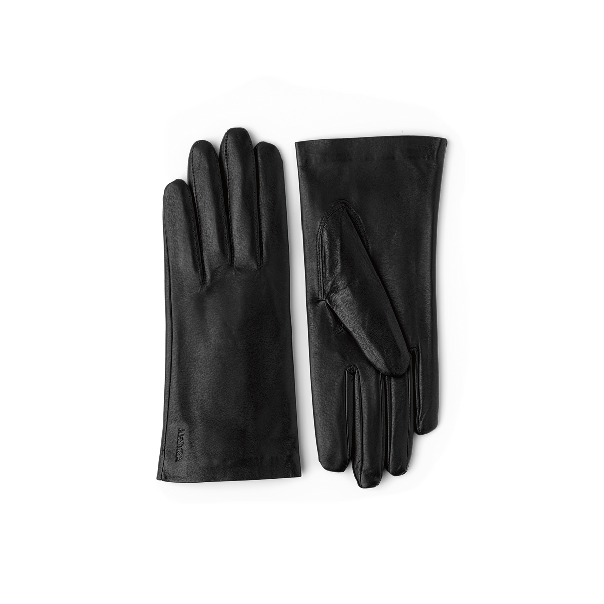 Black machine-sewn hairsheep leather glove
