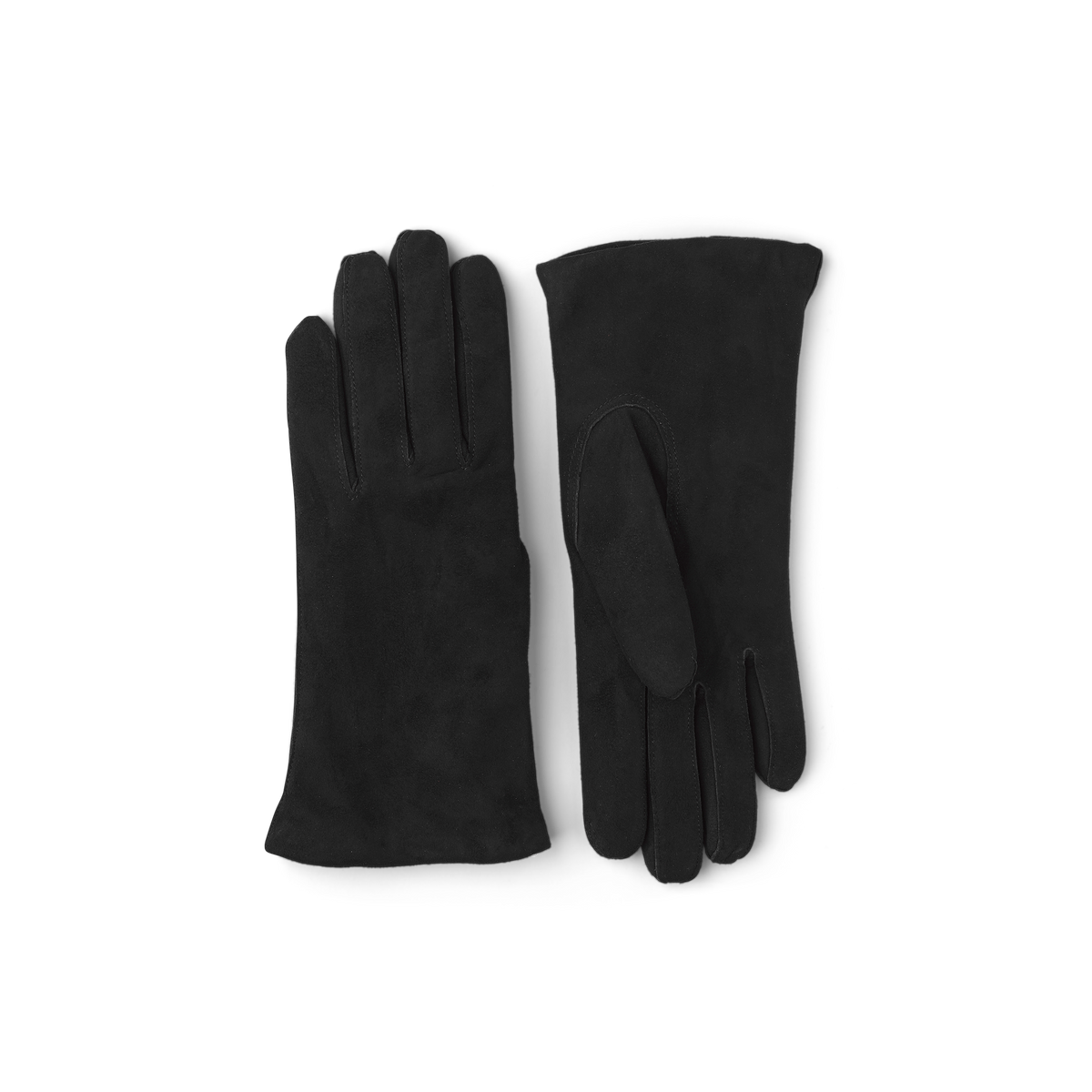 Black machine-sewn suede glove