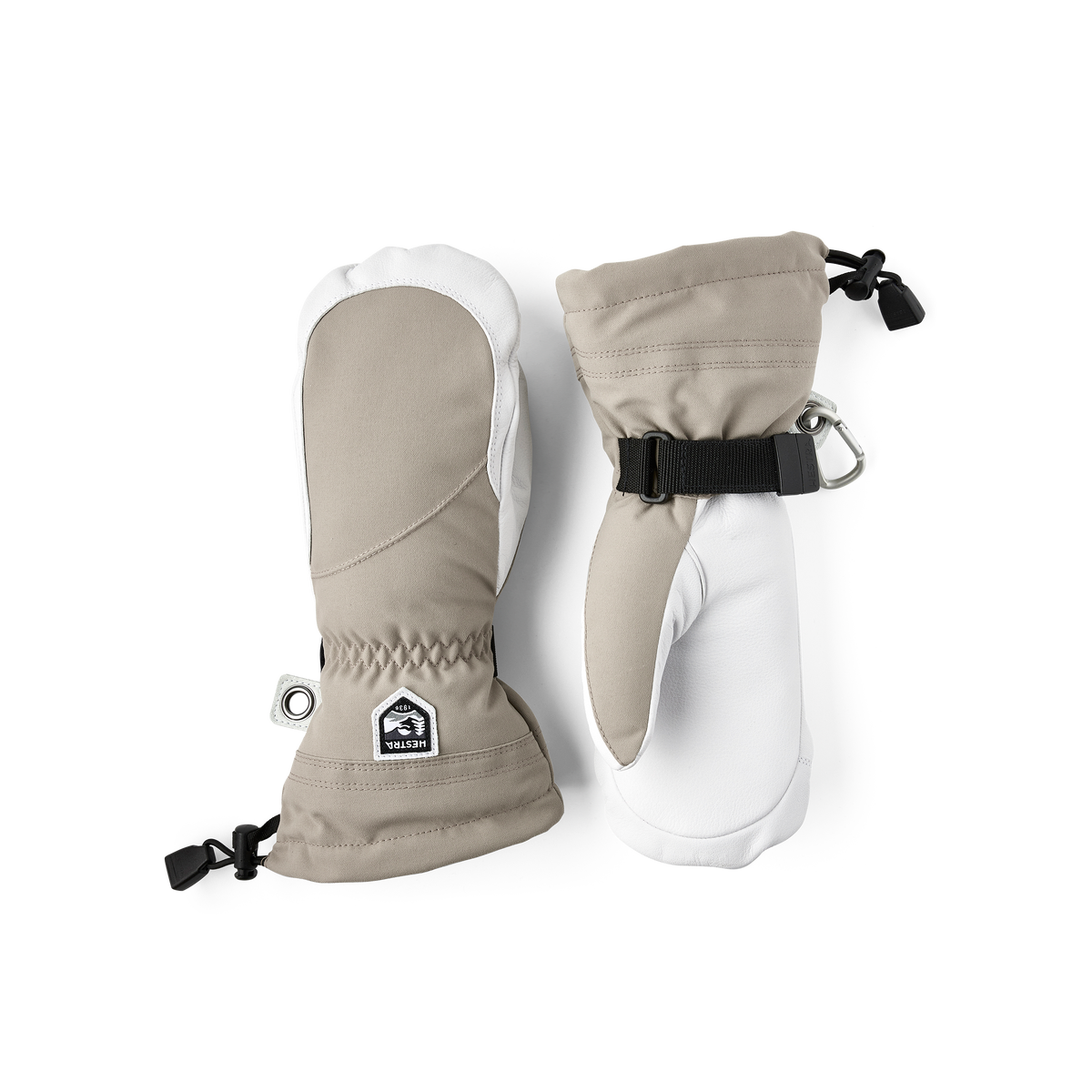 Light purple mitten with white goat leather palm