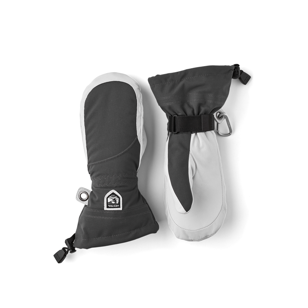 Light purple mitten with white goat leather palm