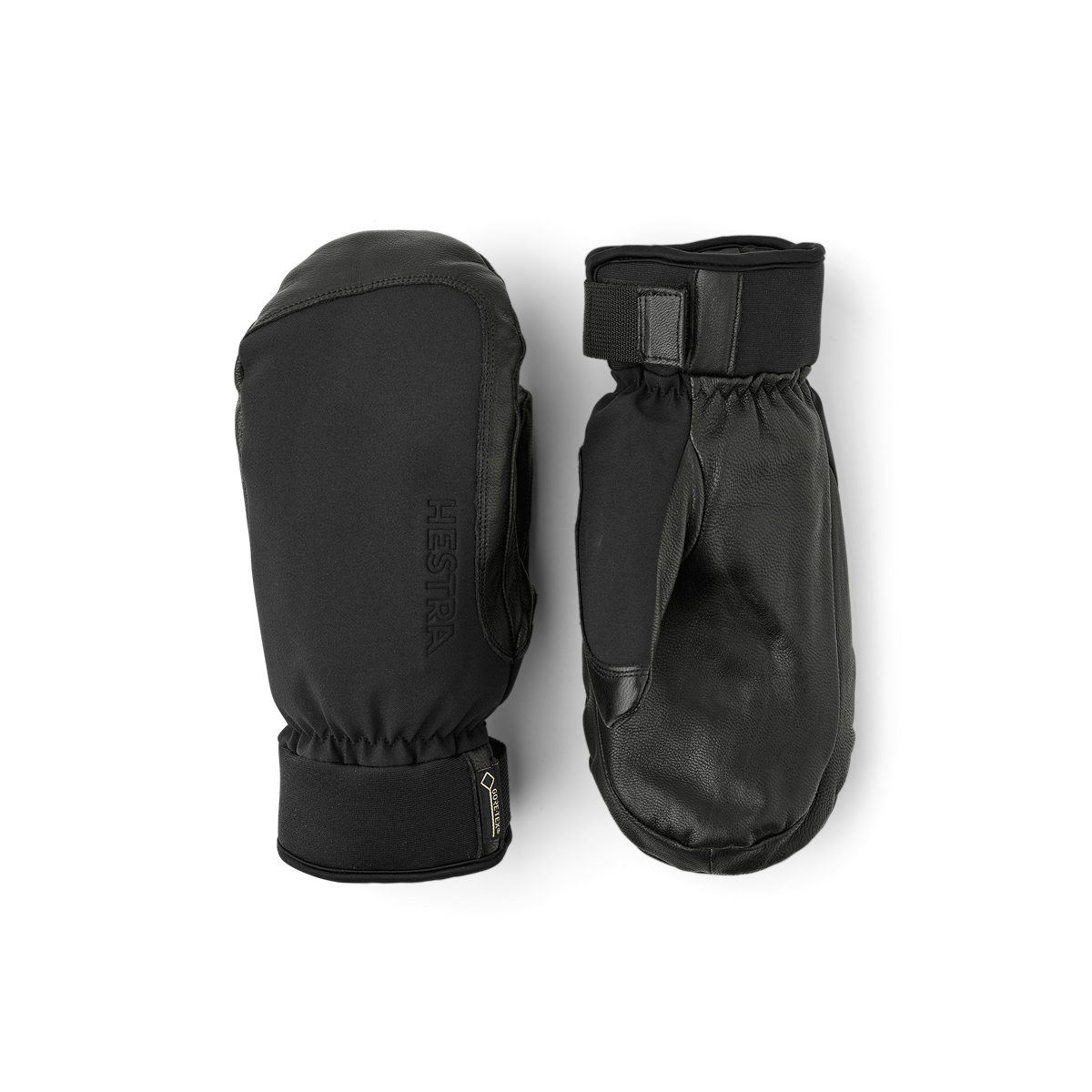 Black mitten with goat leather palm