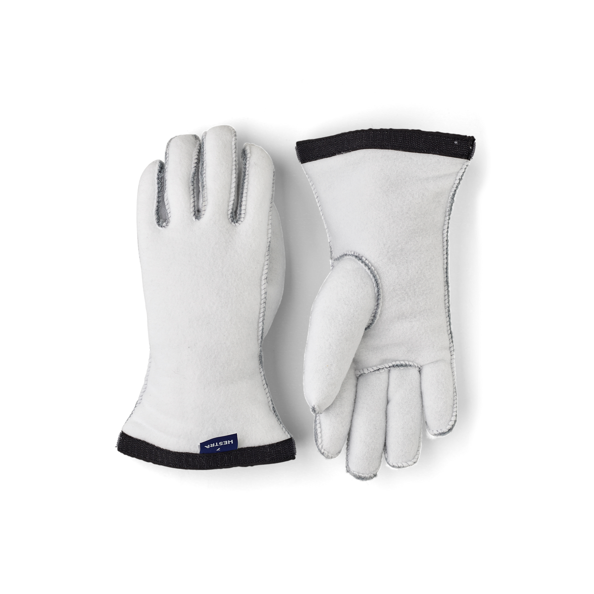 White machine-sewn liner glove