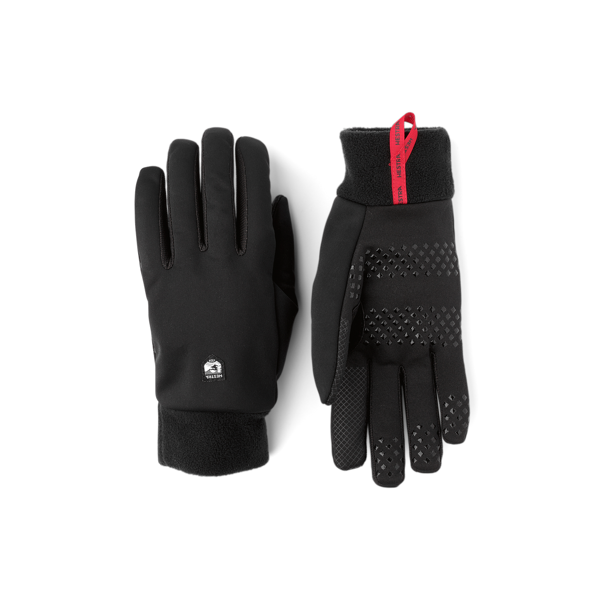 Black windproof inner glove with touch function