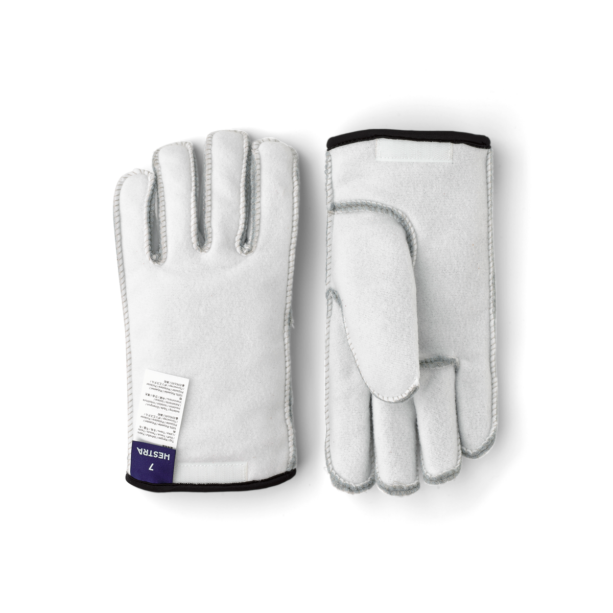 White machine-sewn liner glove